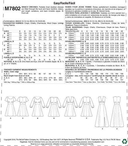 Vista 2 de McCall's Patterns M7802E5 McCall's - Patrones de costura para mujer, con escote abierto, tallas 14-22, 14-16-18-20-22, blanco