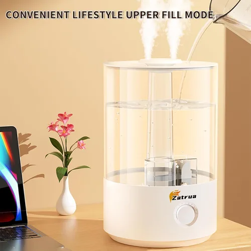 Vista 4 de Zatura Dual Spray Humidificador de gran capacidad 5l Humidificador de niebla de escritorio para el hogar Humidificador de hidratación Aire Máquina