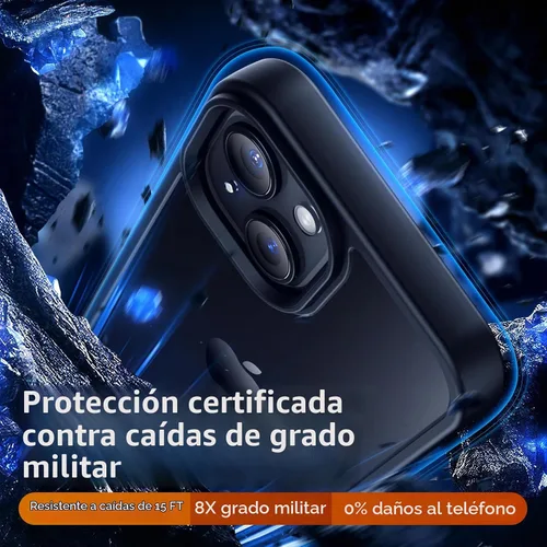 Vista 3 de Yriklso Funda para iPhone 15, a prueba de golpes para iPhone 15, protección contra caídas de grado militar, carcasa protectora rígida delgada