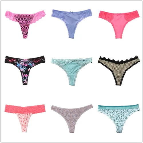 Vista 5 de UWOCEKA Tangas sexys para mujer, ropa interior sexy con espalda en T, paquete de 20 unidades de tanga con cuerdas G