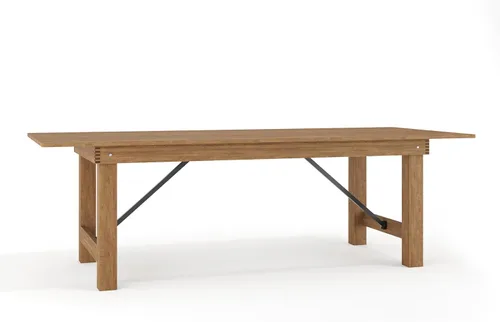 Vista 10 de Flash Furniture HERCULES - Mesa de granja plegable rectangular de pino macizo rústico antiguo de 8' x 40", color natural claro Grado comercial
