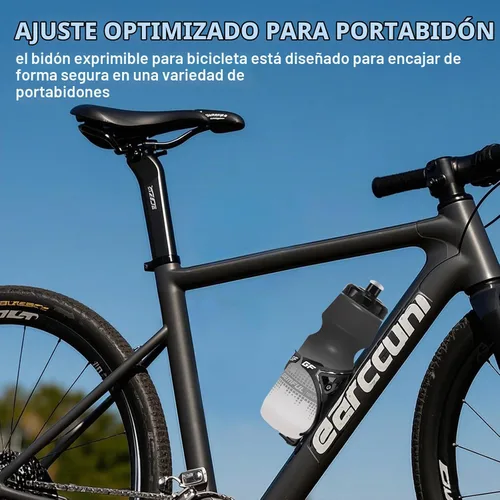 Vista 3 de GEMFUL Combo de soporte para botella de agua para bicicleta y botella de bicicleta, 24 onzas, 25.4 fl oz, libre de BPA, a prueba de fugas