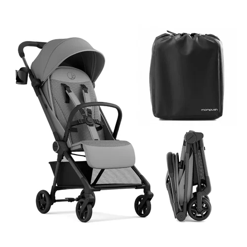 Vista 14 de Mompush Nexis - Cochecito de viaje ligero de fibra de carbono, equipaje de Negro