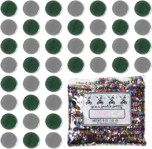 Vista 103 de Confetti Circle 1/4" Negro, Azul Marino Combo - 2 bolsas de media onza (1 oz) (8550/9971)
