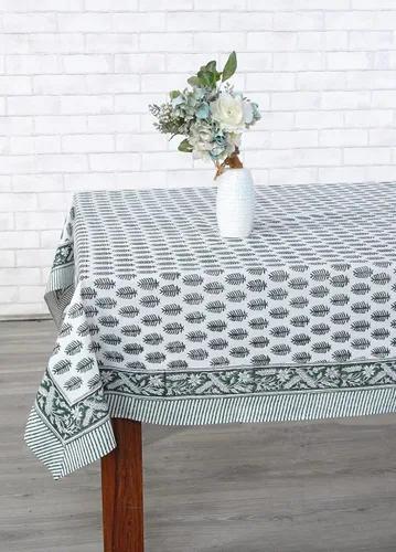 Vista 247 de Ridhi Mantel cuadrado con estampado de bloques de mano de caléndula ámbar