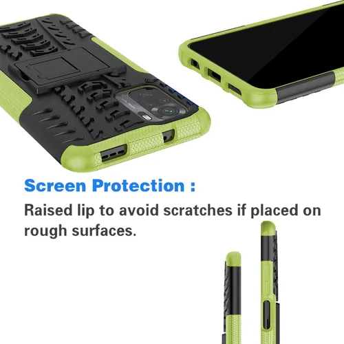Vista 8 de Asuwish Funda de teléfono para Xiaomi Redmi Note 10/10S 4G con protector de pantalla de vidrio templado y soporte delgado híbrido resistente
