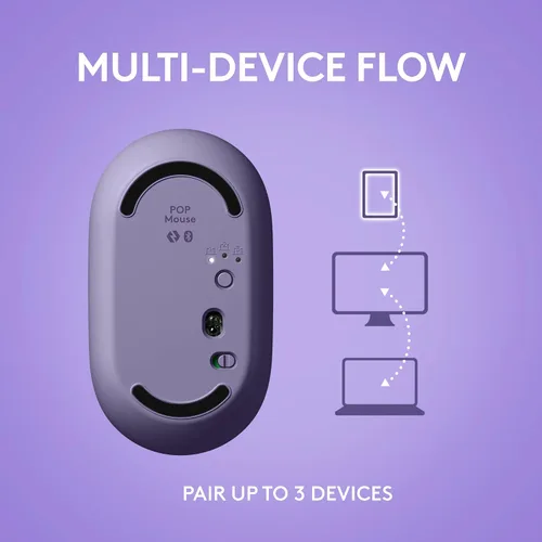 Vista 8 de Logitech POP Mouse, ratón inalámbrico con emojis personalizables, tecnología SilentTouch, desplazamiento de precisión/velocidad, diseño compacto