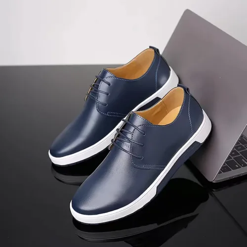 Vista 5 de BSROT Zapatos Oxford casuales para hombre, zapatos de vestir con cordones, cómodos zapatos deportivos de moda