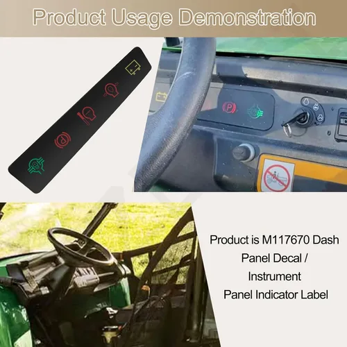 Vista 4 de M117670 - Calcomanía para panel de salpicadero, etiqueta indicadora de panel de instrumentos compatible con vehículos utilitarios John De-ere 4X2