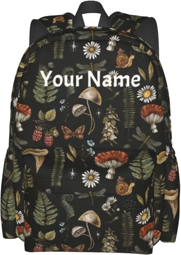 Vista 25 de SUPLUCHOM Mochila escolar vintage con hojas mágicas de hongos y bosques, mochila casual para hombres y mujeres, bolsa de poliéster para laptop