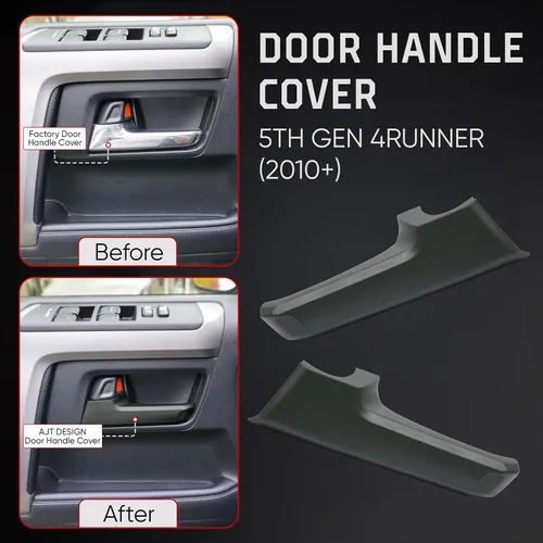 Vista 3 de AJT DESIGN Cubiertas de manija de puerta compatibles con Toyota 4Runner 2010+ (5ª generación) 5ª generación 4runner Chrome Delete Plástico ABS