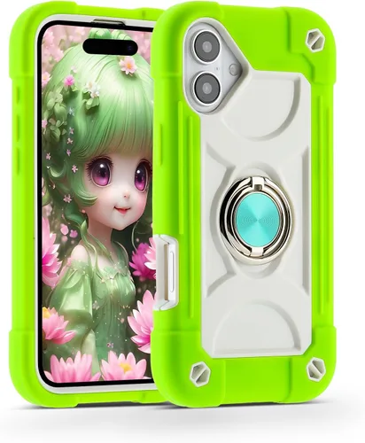 Vista 102 de MARKILL Funda compatible con iPhone Air de 6.5 pulgadas 2025 con soporte de anillo giratorio de 360 grados, protección contra caídas de grado
