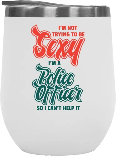 Vista 8 de I'm a Police Officer Can't Help Being Sexy Coffee & Tea Mug or Cop Decor - 12oz Wine Tumbler Stainless Steel