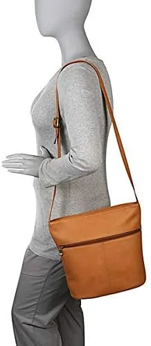 Vista 4 de Le Donne Bolso de hombro de cuero, 13" x 11" x 5" - Tejido interior forrado