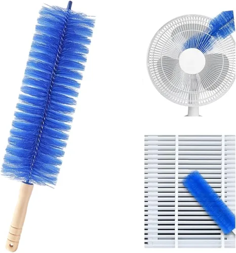 Vista 10 de Cepillo limpiador de ventilador,Cepillo de polvo flexible,Azul+Gris