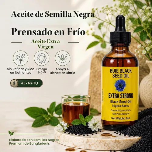 Vista 2 de BUIE Aceite de semilla negra orgánico prensado en frío, 4.5-6% timoquinona
