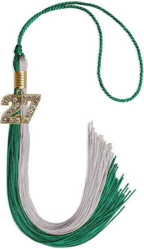 Vista 55 de Endea Graduation Borla de doble color con dije dorado (negro/oro brillante, 2022)