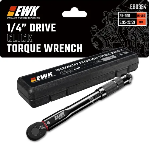 Vista 8 de EWK Llave dinamométrica de clic de 1/4" de 10-150 in-lb (1.13–16.95 Nm)