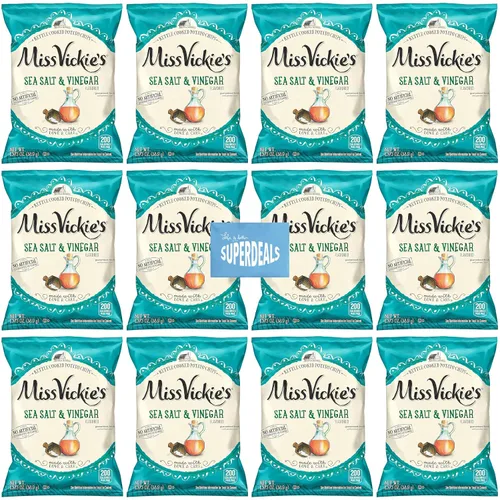Vista 8 de Papas Fritas Cocidas en Caldero de Miss Vickie's Paquete de Valor Empaquetado por SUPERDEALS Bolsa de 1.375 Oz Paquete de Variedad Supremo de 5