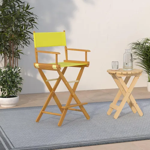 Vista 2 de Casual Home - Silla de director de 30 in, marco de roble miel con lienzo amarillo, altura de barra