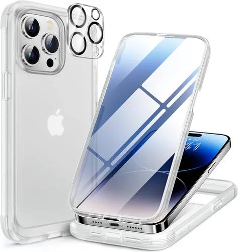 Vista 98 de Miracase - Funda magnética para iPhone 13 Pro Max de 6.7 pulgadas (compatible con MagSafe), transparente, completo, protector de pantalla de vidrio