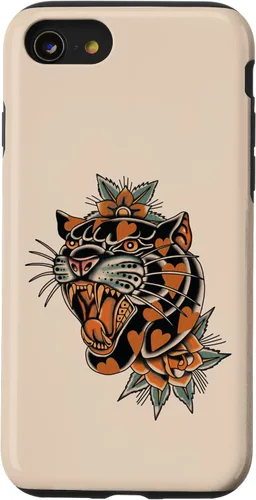 Vista 18 de American Traditional Panther with Hearts Old School Tattoo Case para iPhone 17