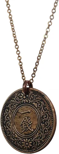 Vista 2 de Auténtico collar antiguo con moneda japonesa Taisho 1 Sen (1916-1938) (36 pulgadas), Metal