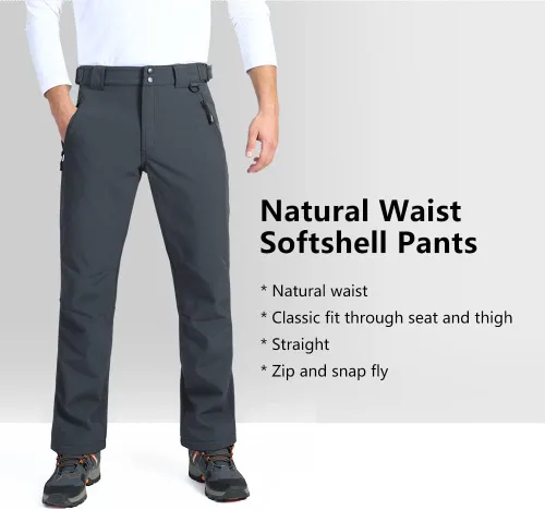 Vista 5 de Outdoor Ventures Lite - Pantalones deportivos impermeables y resistentes al viento para hombre, con forro polar, para senderismo, esquí, nieve