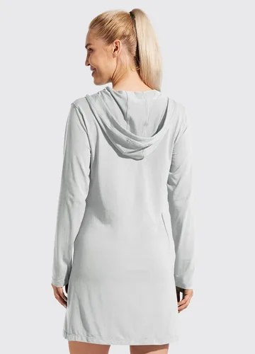 Vista 2 de Willit - Vestido de playa para mujer, de manga larga, con protección solar UPF 50+