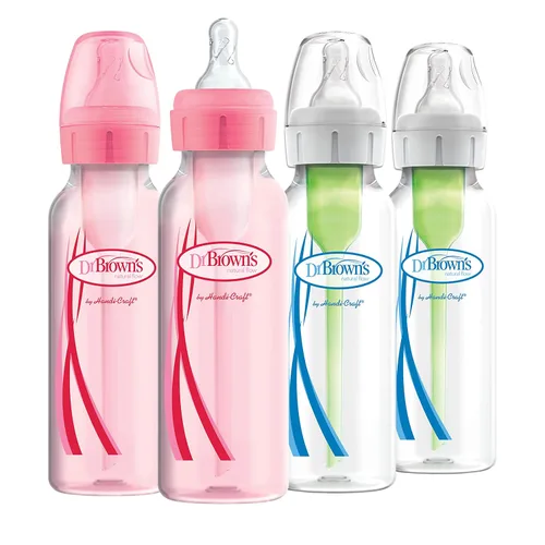 Vista 16 de Dr. Brown's Natural Flow Anti-Colic Options+ Biberones estrechos de 8 oz/8.5 fl oz, con boquilla de flujo lento de nivel 1, paquete de 6, juego