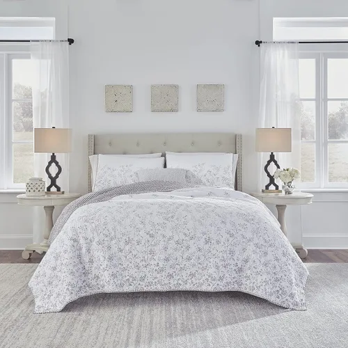 Vista 14 de Laura Ashley Home - Juego de edredón individual, ropa de cama de algodón reversible con funda a juego, decoración del hogar prelavada para mayor