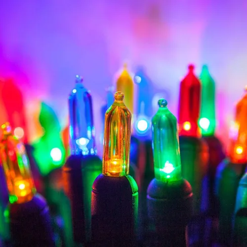 Vista 11 de Juego de luces navideñas pequeñas, estilo tradicional T5, para decoración de interior o exterior, de 120 voltios, con cable verde, con certificado