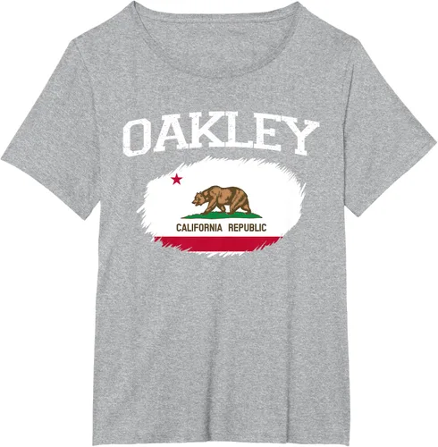 Vista 94 de OAKLEY CA CALIFORNIA Flag Vintage USA Sports Hombre Mujer Camiseta, Negro