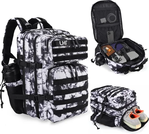 Vista 21 de LHI Mochila Táctica Militar para Hombres y Mujeres 45L Ejército 3 Días Mochila de Asalto Bolsa Mochila Grande con Sistema Molle