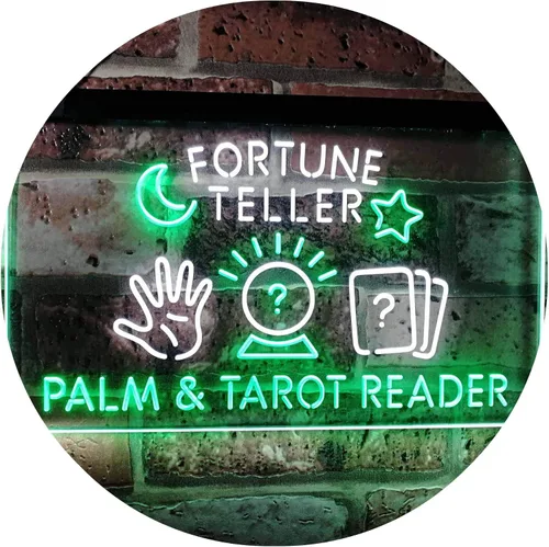 Vista 19 de Fortune Teller Palm Tarot Reader - Letrero de neón LED de doble color, azul y rojo, 24 x 16 pulgadas st6s64-i3118-br