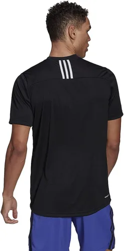 Vista 2 de adidas Primeblue Designed 2 Move - Camiseta de 3 rayas para hombre Negro-blanco