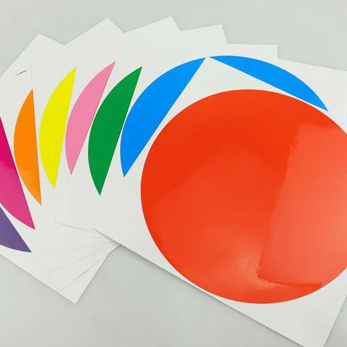 Vista 4 de GSHLLO 20 unidades de coloridos círculos de borrado en seco autoadhesivos para el suelo del aula, calcomanías de puntos extraíbles, calcomanías