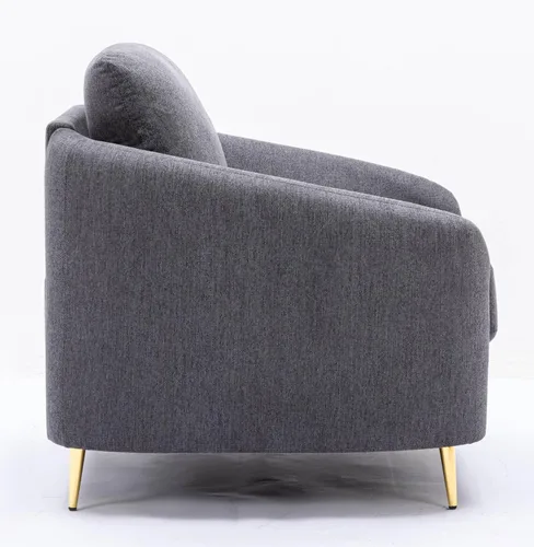 Vista 5 de Acme Muebles Yuina Sofá tapizado de tela y metal en gris y dorado