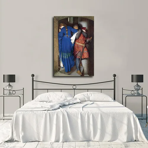 Vista 2 de Hellelil And Hildebrand, The Meeting On The Turret Stairs - Póster de Frederick William Burton - Póster decorativo en lienzo para pared