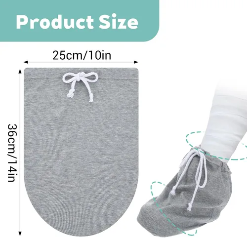 Vista 7 de Funda de calcetín fundida para pies, funda lavable para pierna, ajustable, con cordón, fundas de algodón para pies cortos, protector de fundición