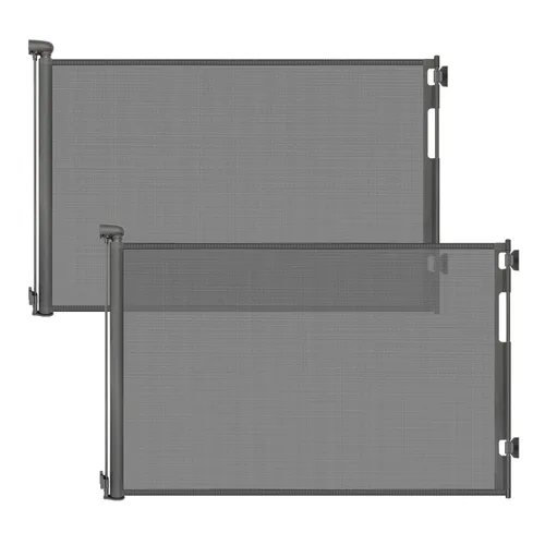 Vista 9 de Puertas retráctiles para bebés para puertas, puerta de malla para perros para escaleras, puerta para mascotas interior, se extiende a 55" de ancho