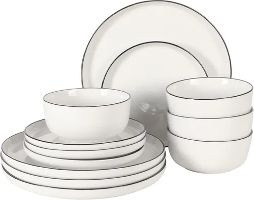 Vista 10 de Gibson Home Heritage Sky - Juego de 4 cuencos para pasta, cuencos redondos de cerámica de 8 pulgadas, diseño floral azul y blanco, uso diario
