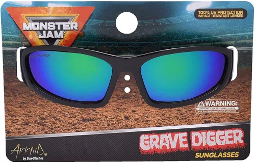 Vista 3 de Gafas de sol con diseño de calavera Monster Jam Grave Digger con licencia UV400