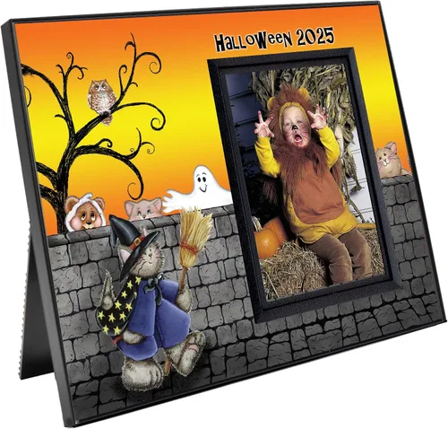 Vista 8 de Expressly Yours - Marco de fotos de calabaza "My First Halloween", el primer marco de Halloween del bebé, recuerdo de regalo diseñado