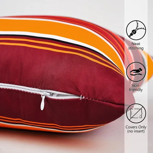 Vista 3 de Fall Striped Pillow Covers 16X16 inch Outdoor Pillows Waterproof Set of 2 Color otoñal