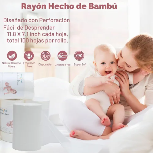 Vista 2 de babygoal Rayón de tela de bambú 2 paquetes de pañales para pañales de bebé
