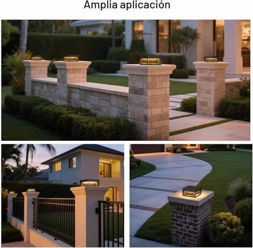 Vista 8 de MVBT Luces de poste al aire libre con cableado fijo, luces de columna de 7.9" AC100-240V, luz de pila moderna impermeable, luz de tapa de poste