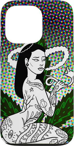 Vista 10 de iPhone 16 Weed Smoking Babe Marihuana Cannabis Smoke Stoner 420 Estuche de regalo