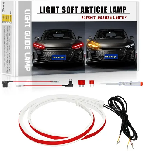 Vista 8 de YM E-Bright Tira de Luces LED de Señal de Giro Secuencial Intermitente Indicador de Conducción Diurna DRL para Coches SUV Motocicleta Impermeable