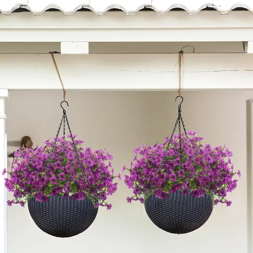 Vista 5 de Grunyia 10 paquetes de flores artificiales para exteriores, resistentes a los rayos UV, flores falsas que no se decoloran, plantas sintéticas